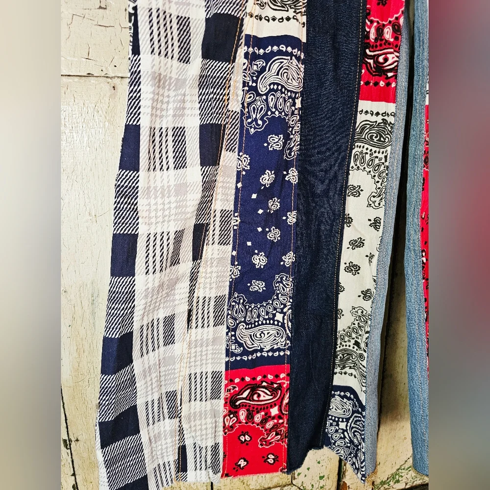 Free People Multicolor Patchwork Flare Jeans - Picture 6 of 13